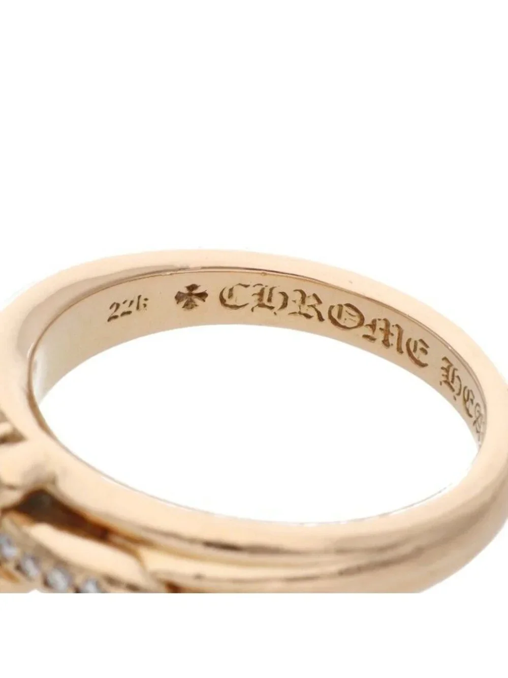 Chrome Hearts 22k Baby P D 22k Classic Dagger Pave Diamond Gold Ring